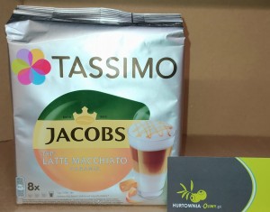 Tassimo Jacobs Latte Macchiato Caramel Kawa mielona w kapsułkach 8x26,5g - karton