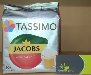Tassimo Jacobs Cafe Au Lait Kawa mielona w kapsułkach 16x7,4g - karton