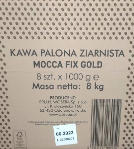 Woseba Mocca Fix Gold Kawa ziarnista 1kg - karton