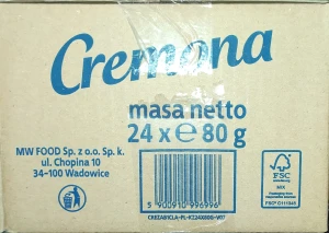 Cremona Classic śmietankowa 80g - karton