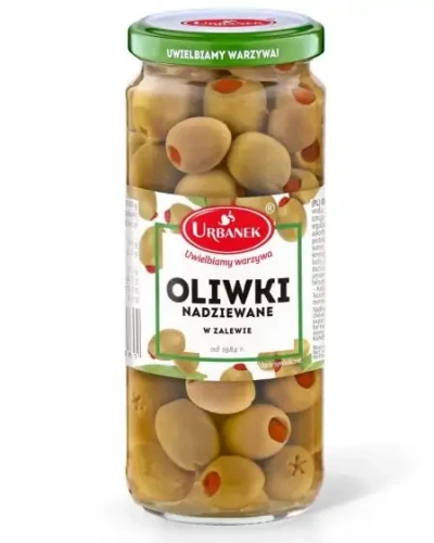 Urbanek Oliwki w zalewie nadziewane papryką 340g.webp