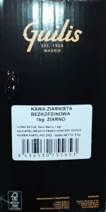 Guilis Espresso Descafeinado Kawa ziarnista 1kg - karton