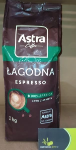 Astra Łagodna Espresso 100% Arabica Kawa ziarnista 1kg