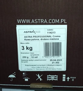 Astra Professional Cafe Crema Kawa mielona 250g - karton